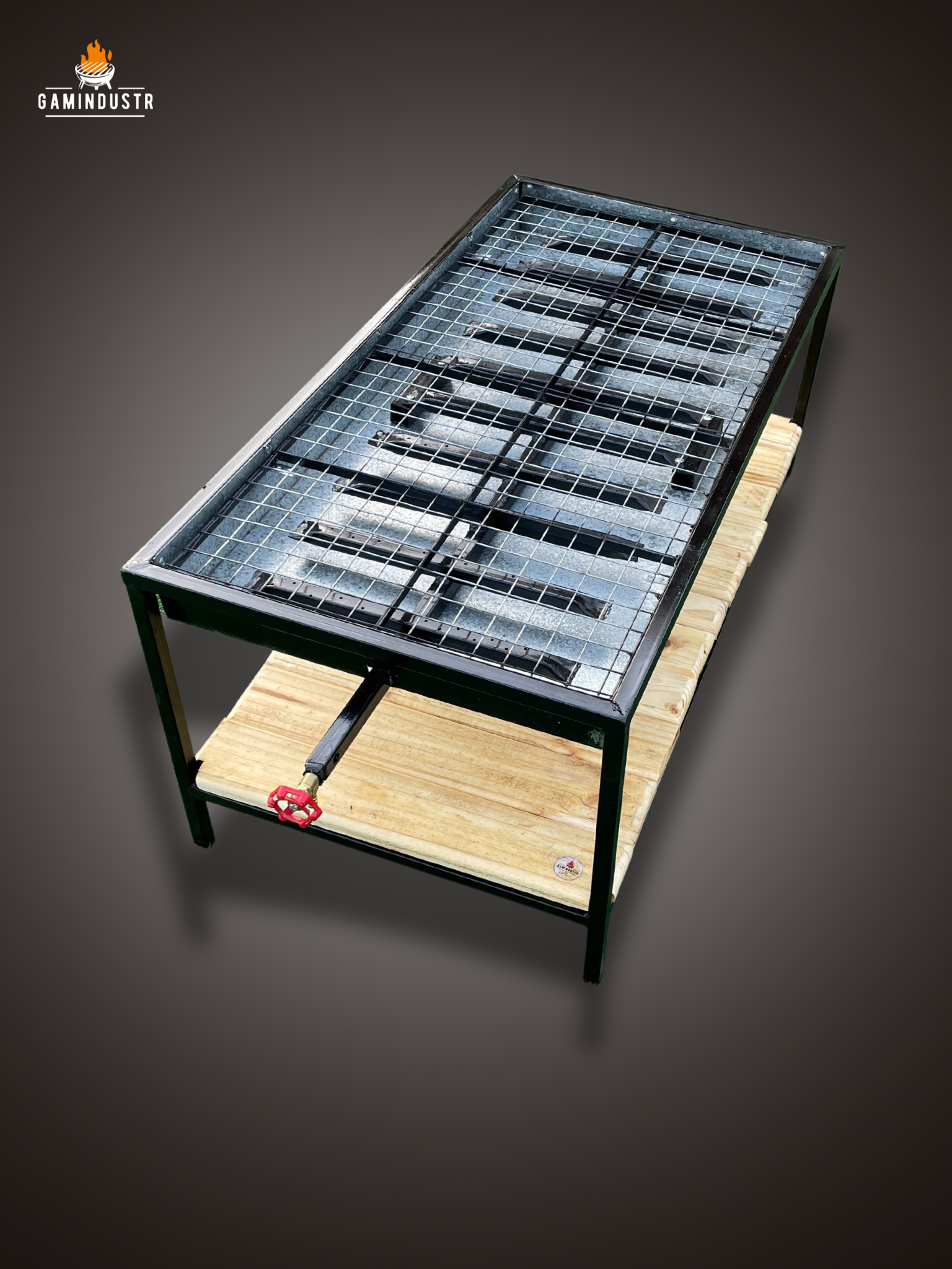 100x50cm شواية المضبي مع قاعدة من خشب الصنوبر مقاس