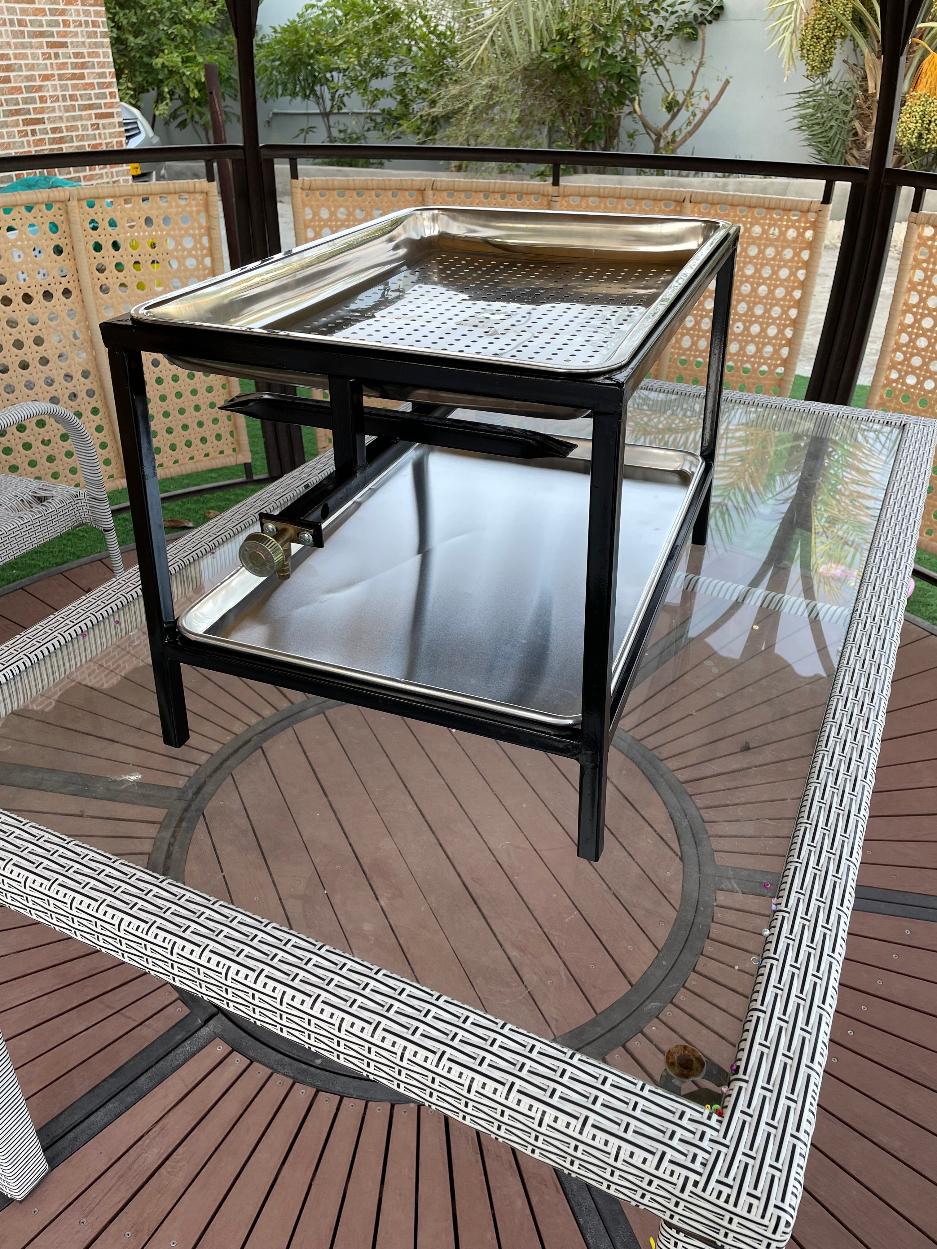 60x40cm شواية المضبي حوض ستيل مقاس