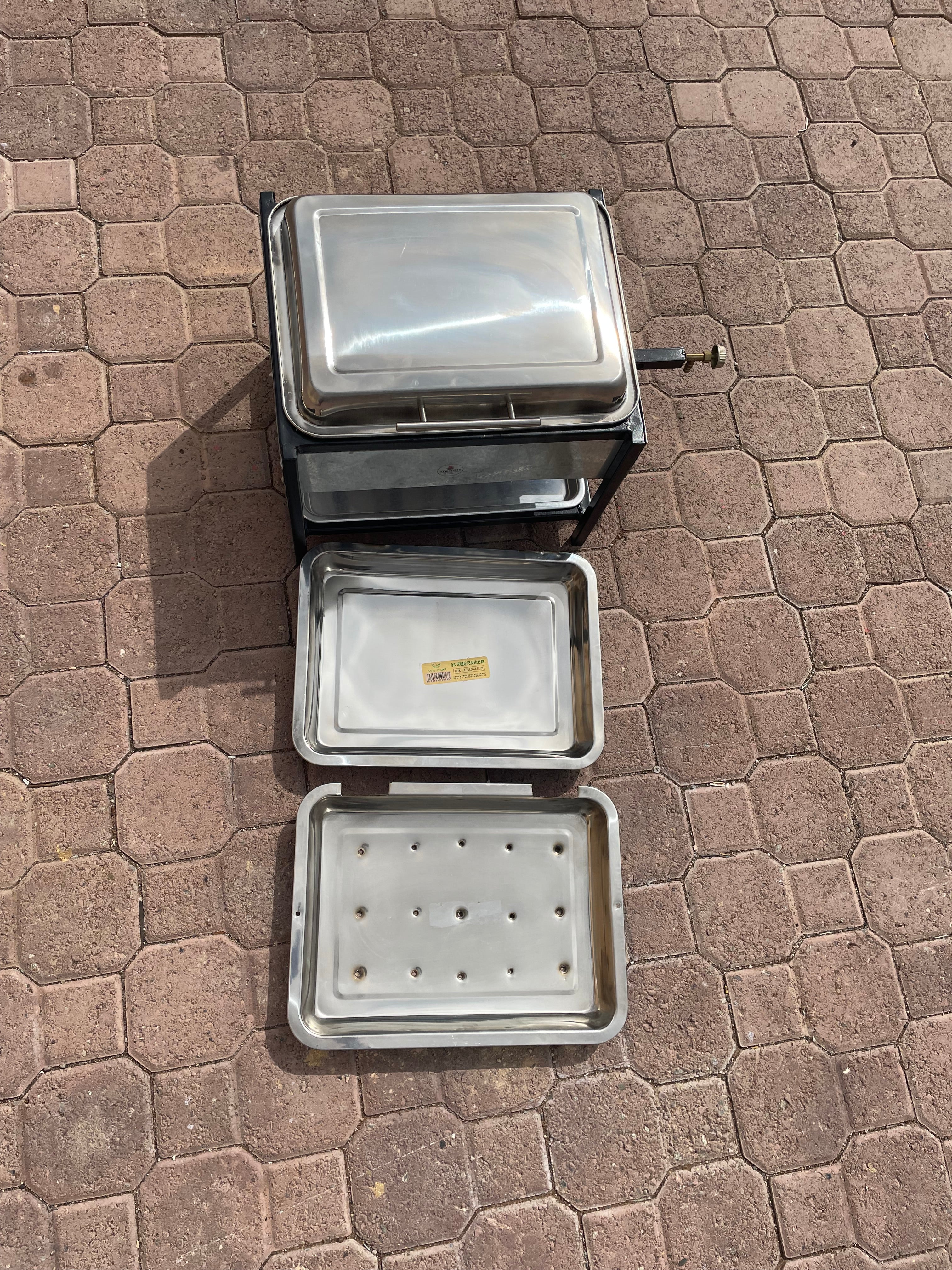 30x40cm  شواية المضبي اطباق ستانلس ستيل  بغطاء