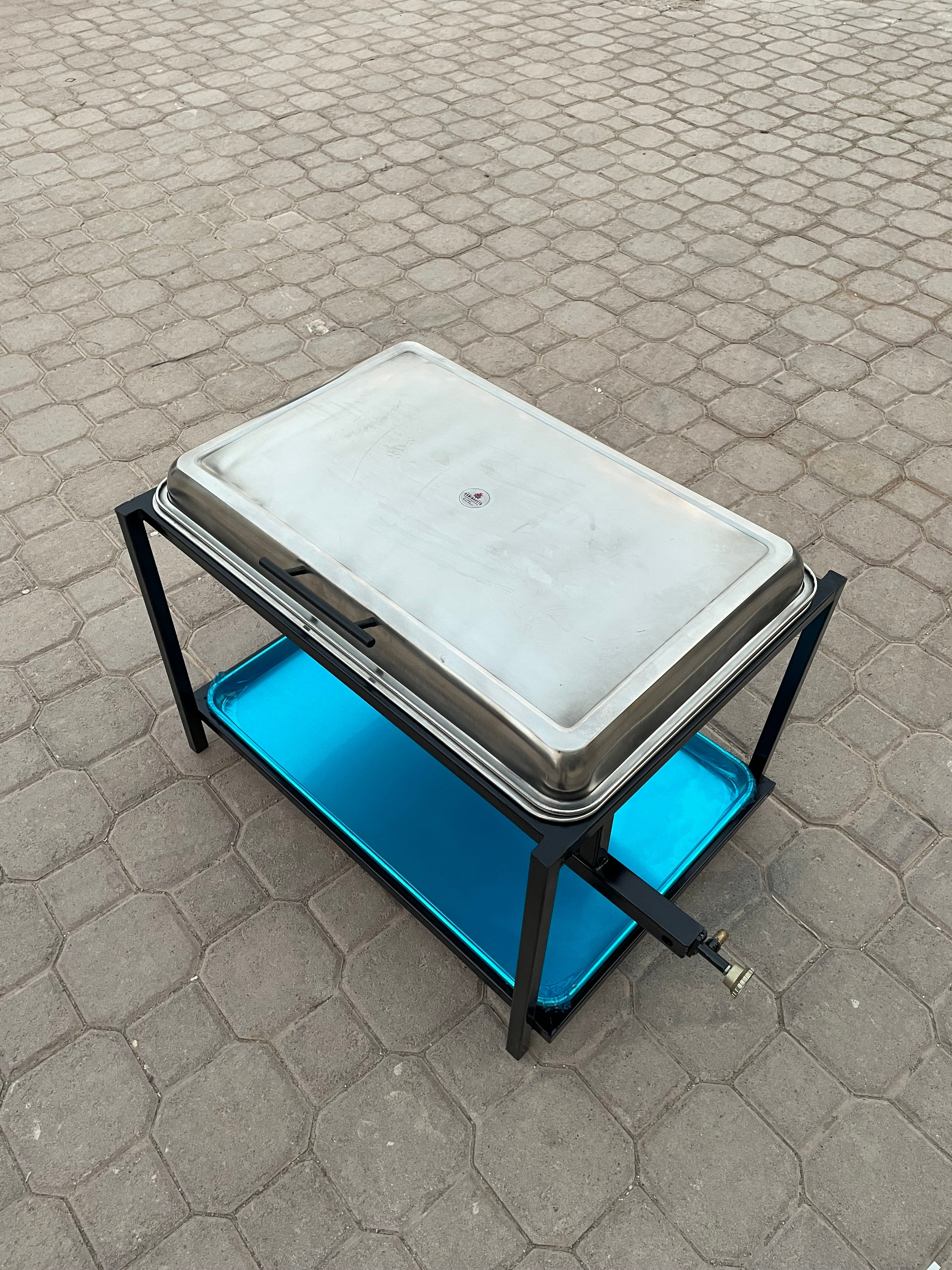 60x40cm شواية المضبي حوض ستيل بالغطاء مقاس